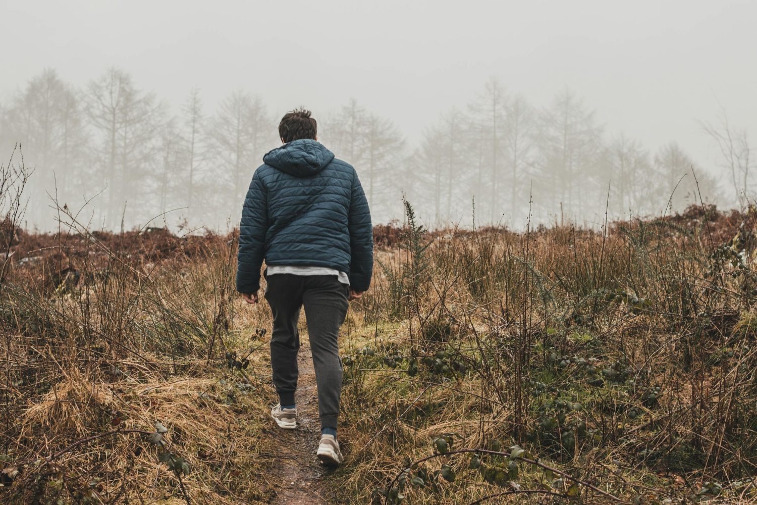 Man walking around nature